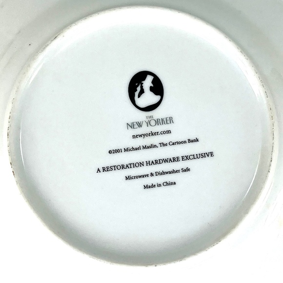 Restoration Hardware "New Yorker" Cartoon Mugs and Plates - Set of 4 - Picture 5 of 9